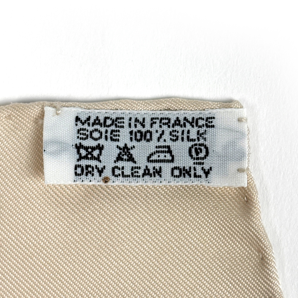HERMES Authentic Cream Silk Scarf - Picture 2 of 4